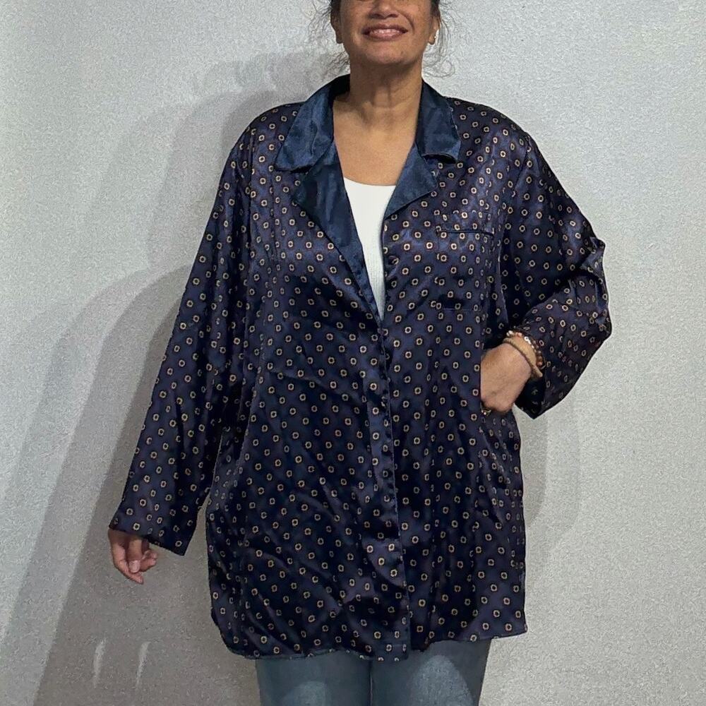 Intimately Lane Bryant Blue Satin Sleep Shirt Sz 18/20